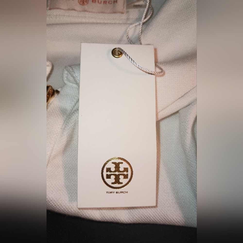 Tory Burch White Zip Down Short Sleeve Shirt Size XS - Picture 4 of 8